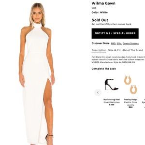 NBD White Wilma Gown NBD (Revolve), XS, new with tags!